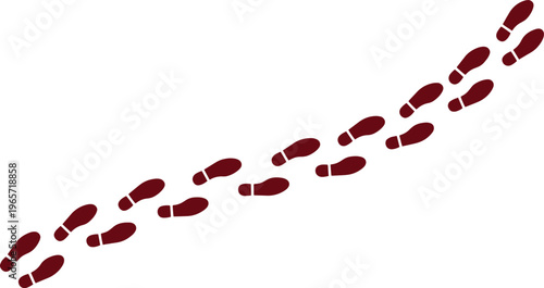 Footprint trail vector, human shoe prints, walking path, footsteps leading forward, journey concept graphic element