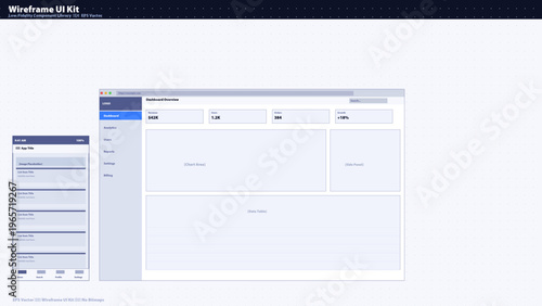 Modern website wireframe UI kit for user interface design and mobile app prototyping layout components