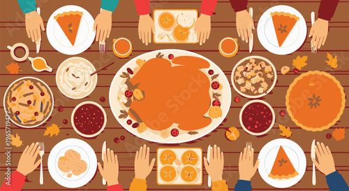Thanksgiving Feast with Family and Friends Gathering 1.
