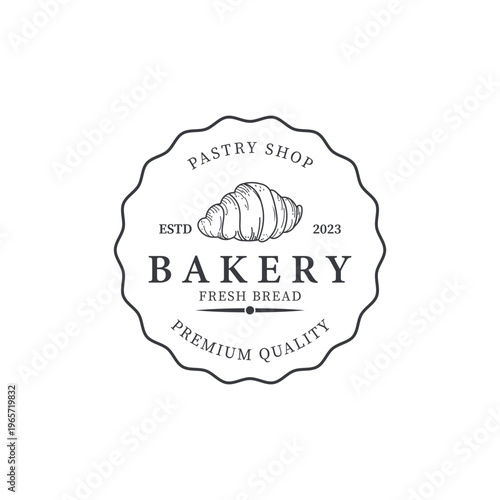Foto Retro wheat bread logo design template
