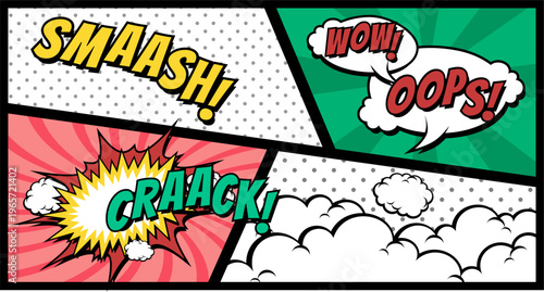 Comic pop art panel with speech bubble expression