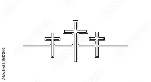 Cross Symbol Christian Religious Icon.