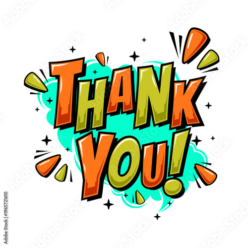 Thank you comic text illustration