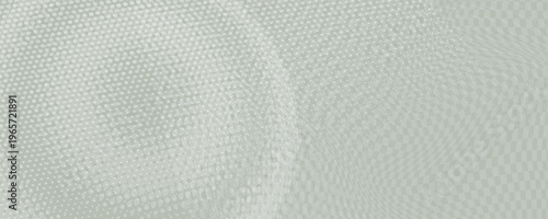 Abstract vector horizontal banner with halftone dots and geometric wave patterns. Minimalist tech background for web design, corporate identity, and digital marketing. Stylish gray and pastel tones