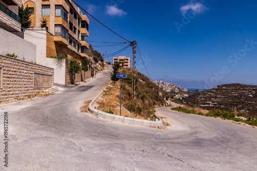Winding road in Sidon town, Lebanon