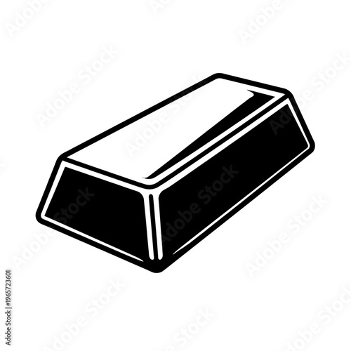 Black gold bar icon isolated on white background simple illustration