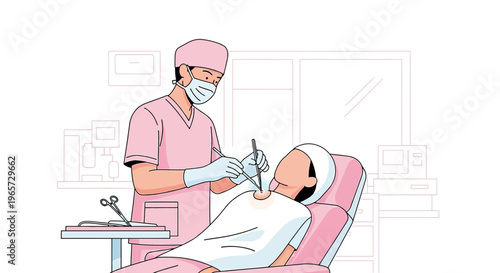 Doctor Performing Medical Examination on Patient in Clinic