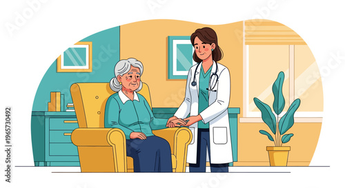 Compassionate Physician Holding Elderly Patient Hand