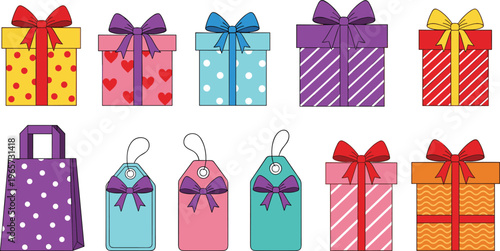Colorful Gift Boxes and Wrapping Set – Vibrant Gift Packaging Designs for Holiday and Special Occasion Gifts