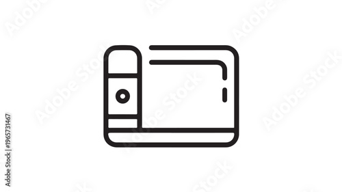 Smartphone Icon with Camera Lens on White Background for Technology Concepts