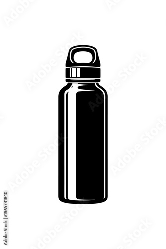 Black insulated stainless steel reusable water bottle with flip top lid for outdoor activities and daily hydration needs always