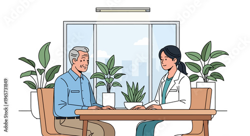 Female Doctor Advising Elderly Male Patient