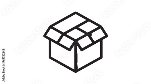 Open Cardboard Box On White Background For Packaging Delivery Concepts