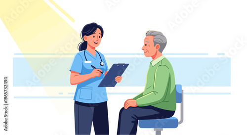 Physician Discussing Medical Results With Senior Man