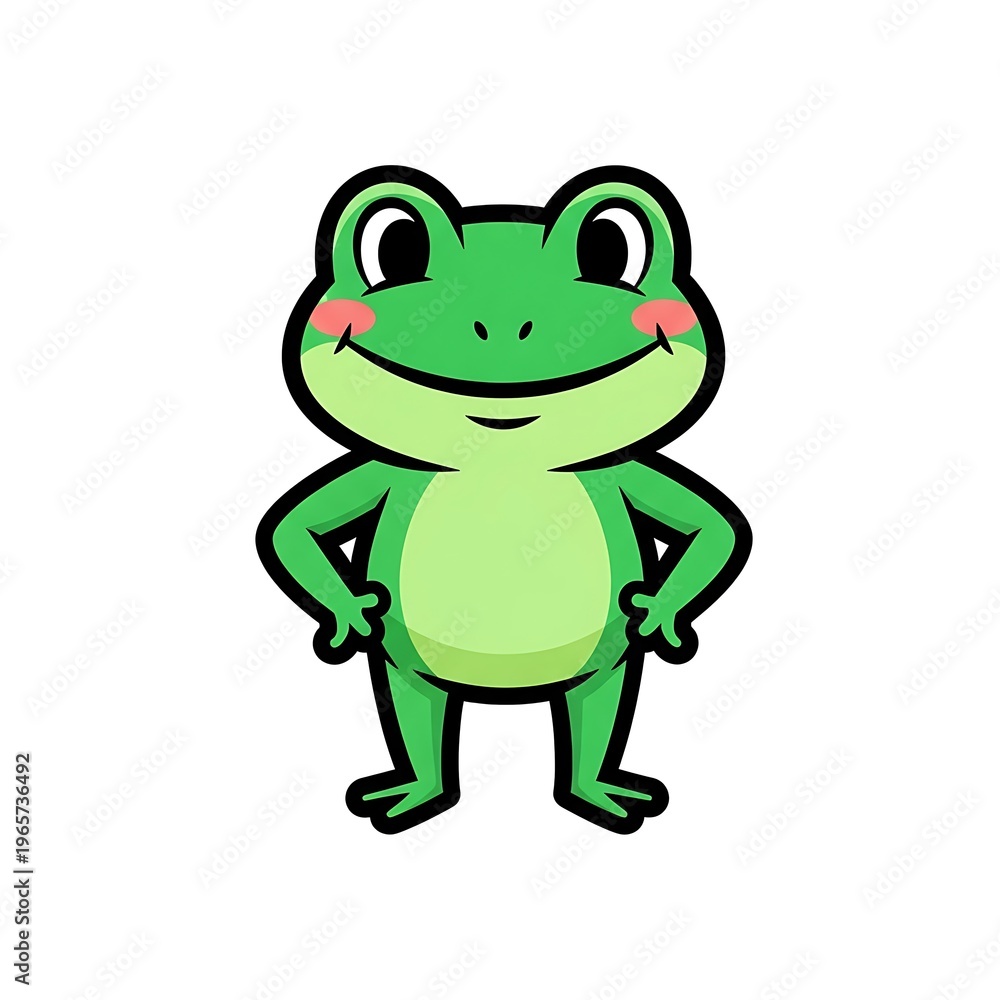 Obraz premium Smiling Cartoon Frog Character Illustration.