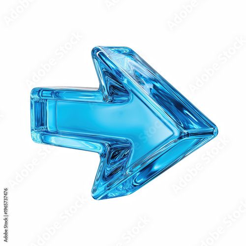 Blue right arrow icon isolated on transparent background