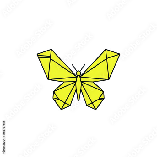 Geometric yellow butterfly illustration