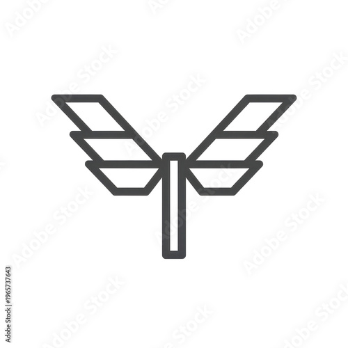 Minimal stylized wing emblem icon