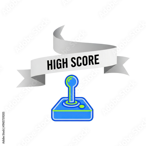 Retro joystick high score ribbon