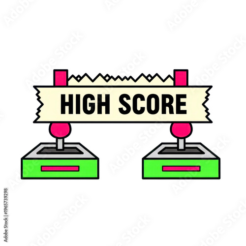 Retro controller high score banner