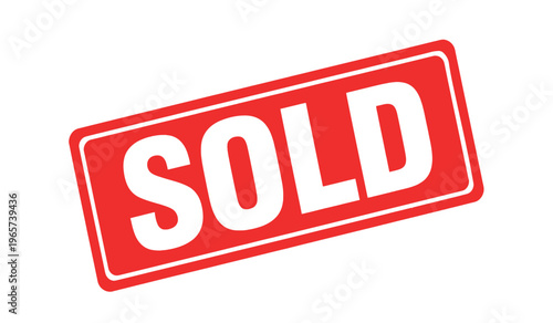 A red stamp with white text indicating an item has been sold quickly