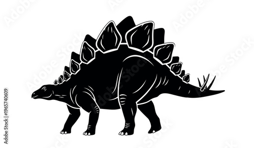 Stegosaurus dinosaur side view silhouette illustration