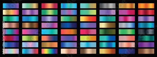 Colorful metallic gradients set