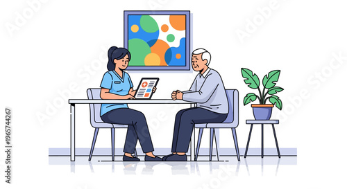 Doctor Consulting With Elderly Male Patient