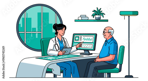 Doctor Explaining Medical Results to Senior