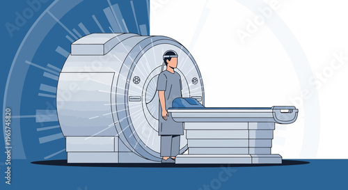 Medical MRI Scan: Patient Undergoing Advanced Diagnostic Imaging Procedure