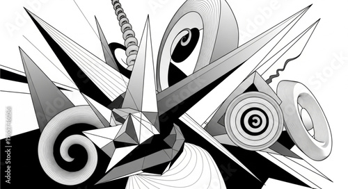 Abstract shapes and designs.