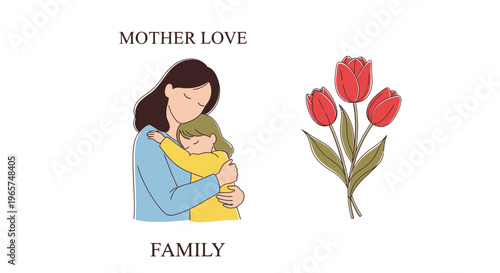 Mother holding baby close affectionately.