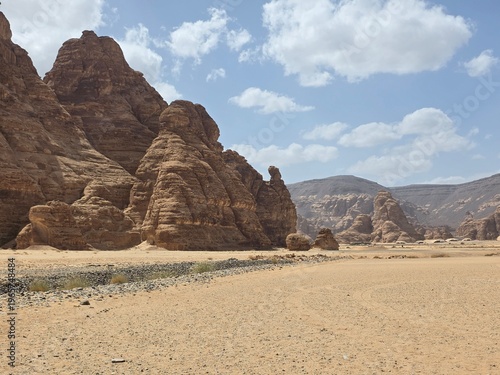 AlUla, Saudi Arabia, 21March 2026 -  A stunning daytime view of the mountains and desert around the Maraya Concert Hall in AlUla, Madain Saleh. 