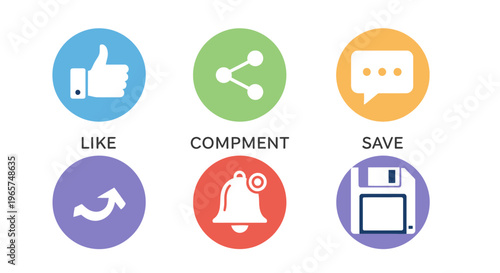 Social media icons for interaction.