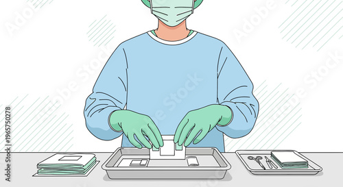 Medical professional preparing samples for diagnostic imaging tests in a lab
