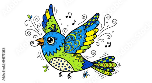 Abstract peacock feather and cute bird vector illustration featuring floral nature designs with a heart and spring flowers on a tree branch