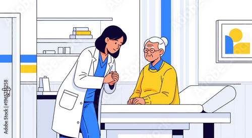 Caring Physician Consulting Senior Patient