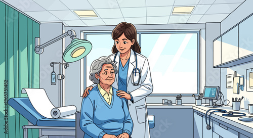 Caring Physician Reassuring Elderly Patient