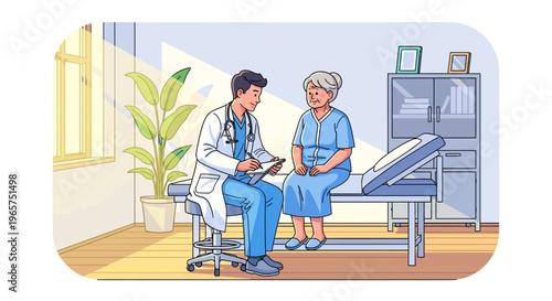 Compassionate Doctor Consulting Senior Patient