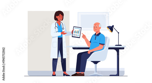 Doctor Explaining Health Data to Senior Patient