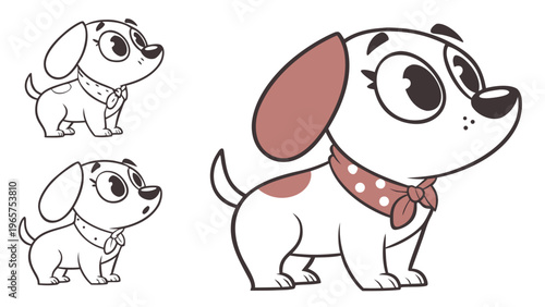Cute Modular Dog Avatar Kit Flat Vector