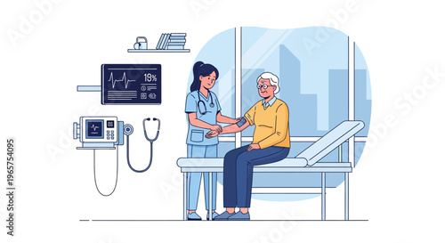 Doctor Performing Senior Citizen Checkup