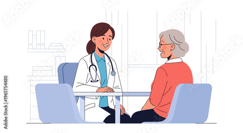 Female Doctor Consulting Senior Male Patient