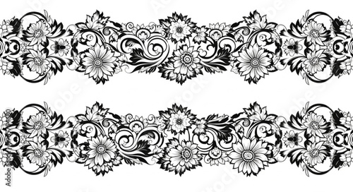 Black and white floral lace.