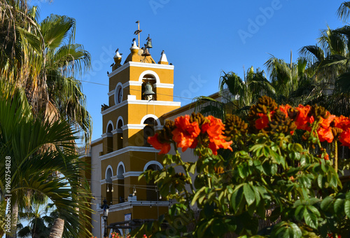 Obraz na płótnie Church in the town of Todos Santos, Mexico, Baja California Sur stock photo images