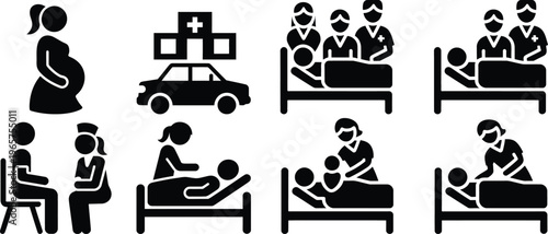 Stages of maternal and newborn care in a medical setting