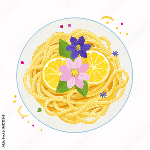 Pasta mit essbaren Blüten