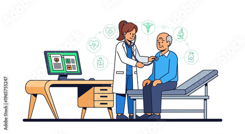 Female Physician Caring for Elderly Patient
