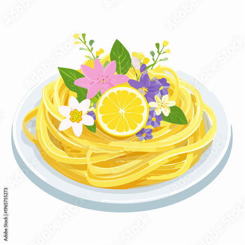 Pasta mit essbaren Blüten