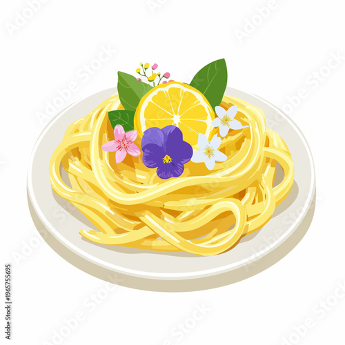 Pasta mit essbaren Blüten